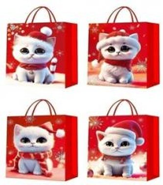 Torebka prezentowa S Boże Narodzenie brokat 3D mix