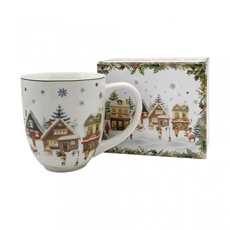 Porcelánový hrnek XXL VÁNOČNÍ VESNICE 1000 ml v krabičce Porcelánový hrnek XXL VÁNOČNÍ VESNICE 1000 ml v krabičce