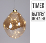 KULA SZKLANA 15cm Z LED ZŁOTA