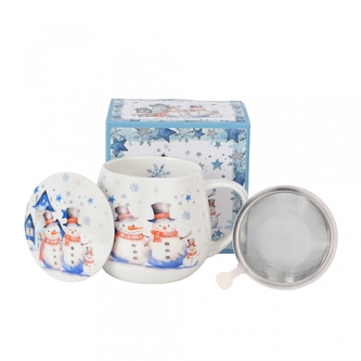 Porcelánový hrnek soudek byliňák - SNĚHULÁK, 430 ml