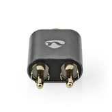 Nedis profi adaptér 2x zástrčka CINCH - zásuvka Jack 3.5mm stereo, zlacený