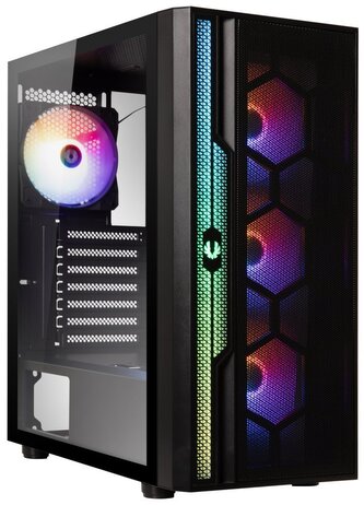 BitFenix skříň Apollo / ATX / 4x 120mm FRGB fan / 3x USB 3.0 / USB 2.0 / tvrzené sklo / černá