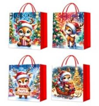 Torebka prezentowa L Boże Narodzenie brokat mix