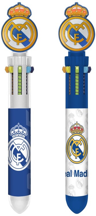 Długopis 10w1 z gumowym logo Real Madryt, Kids