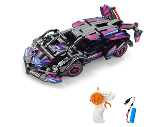 Stavebnice Auto růžové RC na dálkové ovládání 19 cm 323 dílků