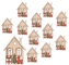 Domky s jelenem dřevěné s lepíkem 2,5 x 3,5 x 0,3 cm, 12 ks v sáčku