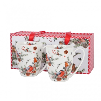 Sada 2 porcelánových hrnků VÁNOČNÍ PTÁČCI 1, 360 ml Sada 2 porcelánových hrnků VÁNOČNÍ PTÁČCI 1, 360 ml