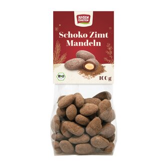 Mandle v mléčné čokoládě a skořici 100 g BIO   ROSENGARTEN