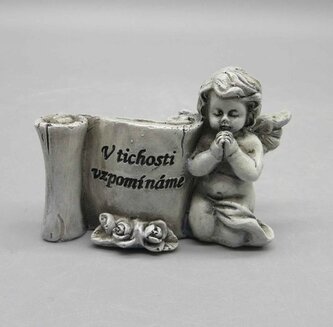 "Polyresnový anděl se svitkem "V tichosti vzpomínáme", 12/144"