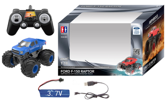 Ford F-150 Raptor Monster Truck plavací modrý RC na dálkové ovládání 20 cm
