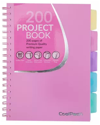 Kołonotes B5 200 k. Project Book PP Pastel / Powder Pink CoolPack, Patio