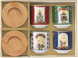 Sada čtyř pohárků na kávu Festive Avenue