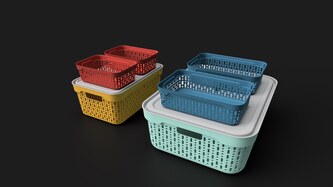 Košík PH 39,4x29,9x13,1cm  MORSETTA bílá kouř