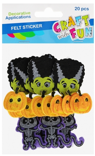 Ozdoba dekoracyjna filcowa samoprzylepna Dynie 20 szt., Craft with Fun Ozdoba dekoracyjna filcowa samoprzylepna Dynie 20 szt., Craft with Fun