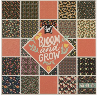 Designový papír 25x25 cm, 250 g/m2,24 listů  Bloom and Grow