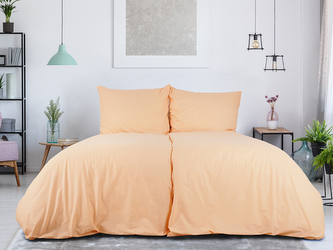 B.E.S. - Petrovice, s.r.o. Povlečení BAVLNA Jednobarevné uzavírání ZIP - Meruňková Rozměr: 200 x 220 + 2x 70 x 90