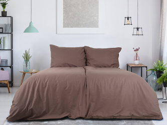 B.E.S. - Petrovice, s.r.o. Povlečení BAVLNA Jednobarevné uzavírání ZIP - Hnědá Rozměr: 200 x 220 + 2x 70 x 90