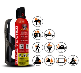 Safe SET Hasicí sprej  750 RED + držák  75C