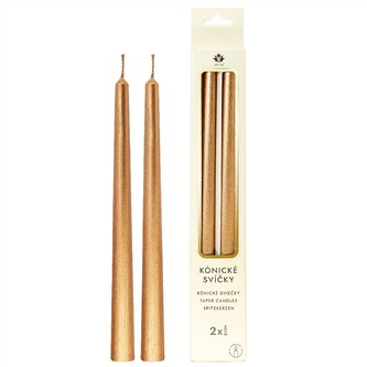 ARÔME Kónické svíčky Metalické zlaté
