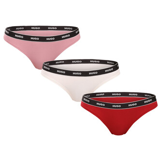 3PACK dámská tanga HUGO vícebarevná (50545680 961) M