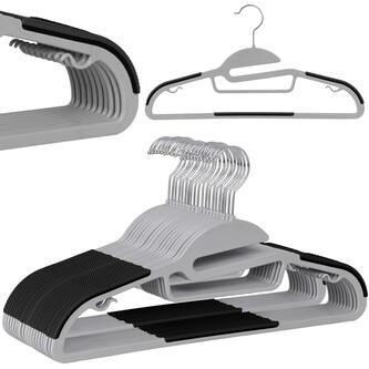 Plastové ramínka FLEXI 20 kusů šedá/černá Plastové ramínka FLEXI 20 kusů šedá/černá