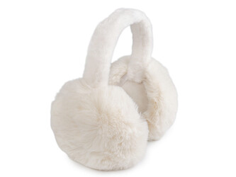 Kožešinové klapky na uši - 1 ks - 2 krémová světlá