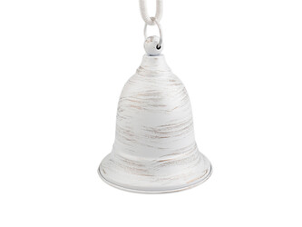 Maxi vánoční kovová rolnička, zvon k zavěšení - 1 ks - 2 bílá zlatá