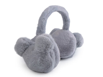 Kožešinové klapky na uši - 1 ks - 5 šedá
