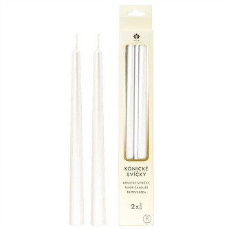 ARÔME Kónické svíčky Perleťově bílé