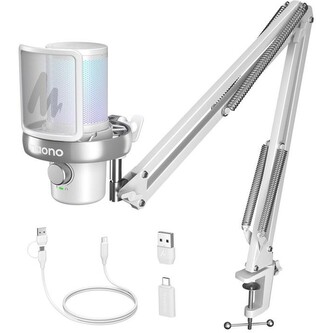 Maono DM40 Pro S bezdrátový herní mikrofon bílý