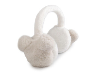 Kožešinové klapky na uši - 1 ks - 1 krémová nejsvět.