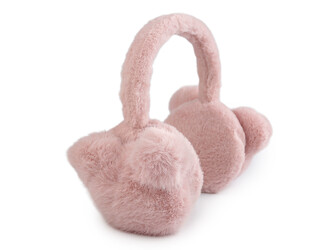 Kožešinové klapky na uši - 1 ks - 4 pudrová