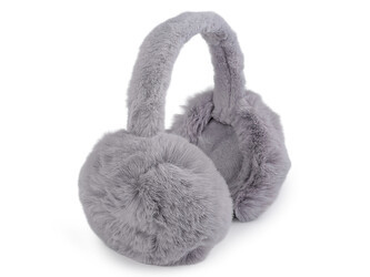 Kožešinové klapky na uši - 1 ks - 6 šedá