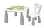 MALTEX SET LUNA LEŚNA FERAJNA Stolik dla dzieci + krzesełko biały/szary
