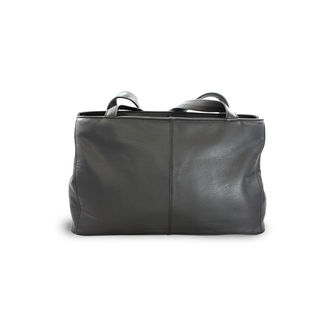 Kožená zipová kabelka se dvěma popruhy Arwel 2092­ - černá