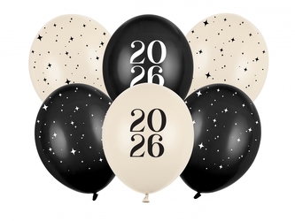 Balony 30 cm, Happy New Year 2026, Pastel Mix