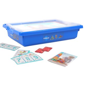 COBLO - Magnetická stavebnice 100 dílů - Školní box s kartičkami