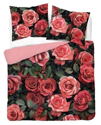 DETEXPOL Francouzské povlečení 3D Růže micro Polyester - mikrovlákno, 220/200, 2x70/80 cm