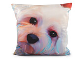 Sametový povlak na polštář pes, kočka 45x45 cm - 1 ks - 3 multikolor pejsek