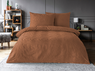 Luxusní žakárové povlečení 200x200, 70x90cm listy hnědé