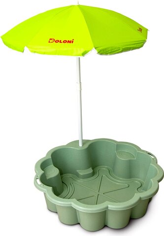 DOLONI Pískoviště Květina EKO zelená se slunečníkem