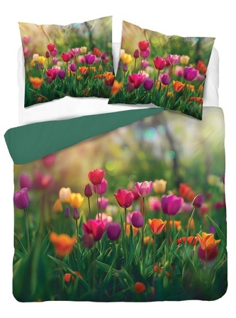 DETEXPOL Francouzské povlečení 3D Tulipány micro Polyester - mikrovlákno, 220/200, 2x70/80 cm