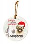 Zawieszka ceramiczna Boże Narodzenie Mops