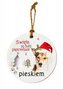 Zawieszka ceramiczna Boże Narodzenie piesek