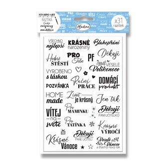 Razítka Aladine StampoArt - České nápisy, 31 ks