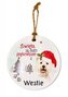 Zawieszka ceramiczna Boże Narodzenie Westie
