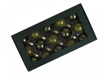 Sada vánočních skleněných baněk 4 cm, borovicový opál, 15 ks