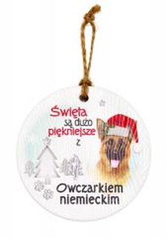 Zawieszka ceramiczna Boże Narodzenie Owczarek niem