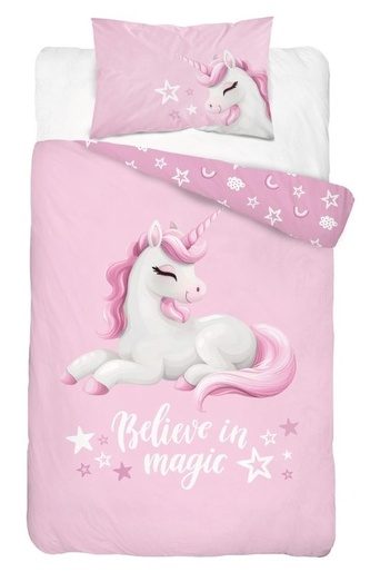 DETEXPOL Povlečení do postýlky Jednorožec růžová  Bavlna, 100/135, 40/60 cm