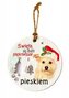 Zawieszka ceramiczna Boże Narodzenie piesek